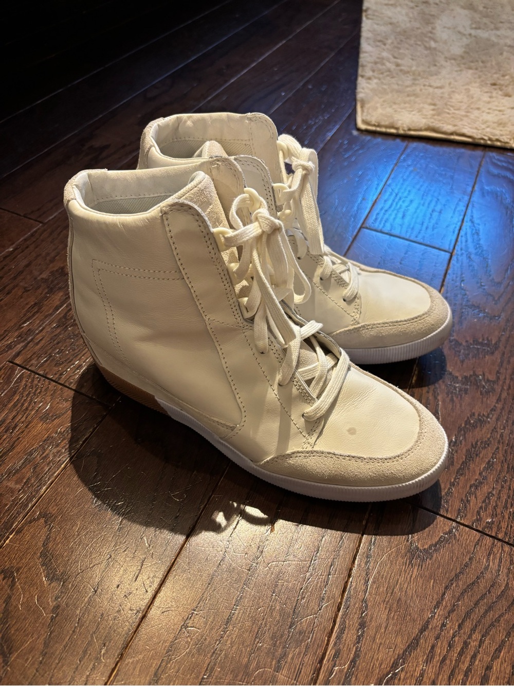 Sorel Women's Cream High-Top Leather Sneaker Wedge